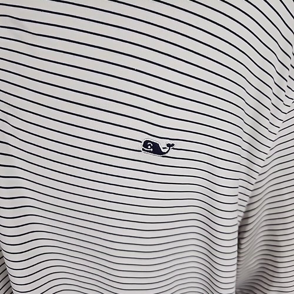 Vineyard Vineyard Performance Polo Blue White Stripe Size 2XL - Picture 3 of 5